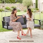 Trivietis supamasis suoliukas su minkštomis pagalvėlėmis ir reguliuojamomis grandinėmis