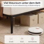 Tvirtas metalinis platforminės lovos rėmas su grotelėmis (Juoda) – Paveikslėlis 4