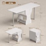 Universalus atlenkiamas valgomojo stalas su lentyna – Paveikslėlis 3