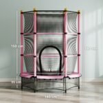 Vaikiškas batutas su apsauginiu tinklu, Ø140 cm, vidui ir laukui – Paveikslėlis 3