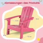 Vaikų Adirondack kėdė su ergonominiu atlošu iš HIPS (Rožinė)