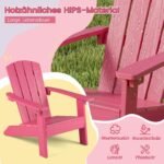 Vaikų Adirondack kėdė su ergonominiu atlošu iš HIPS (Rožinė)