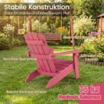 Vaikų Adirondack kėdė su ergonominiu atlošu iš HIPS (Rožinė)