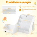 Vaikų knygų lentyna su 4 pakopomis atidaromu skyriumi ir ištraukiama dėtuve (Balta) – Paveikslėlis 2