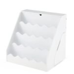 Vaikų knygų lentyna su 4 pakopomis atidaromu skyriumi ir ištraukiama dėtuve (Balta)