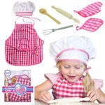Vaikų virėjo rinkinys su apranga ir virtuvės priedais