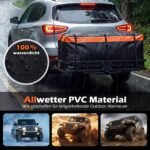 Vandeniui atspari galinė bagažinė su tvirtinimo diržais tvirtinama prie automobilio kablio (Oranžinė ir Juoda)