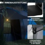 Vandeniui atspari tunelinė palapinė 4–6 asmenims su 2 miegamaisiais ir svetaine