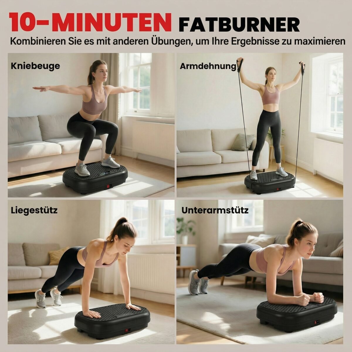 Vibracinė plokštė raumenų stiprinimui su 120 intensyvumo lygių ir 5 programomis – Paveikslėlis 6