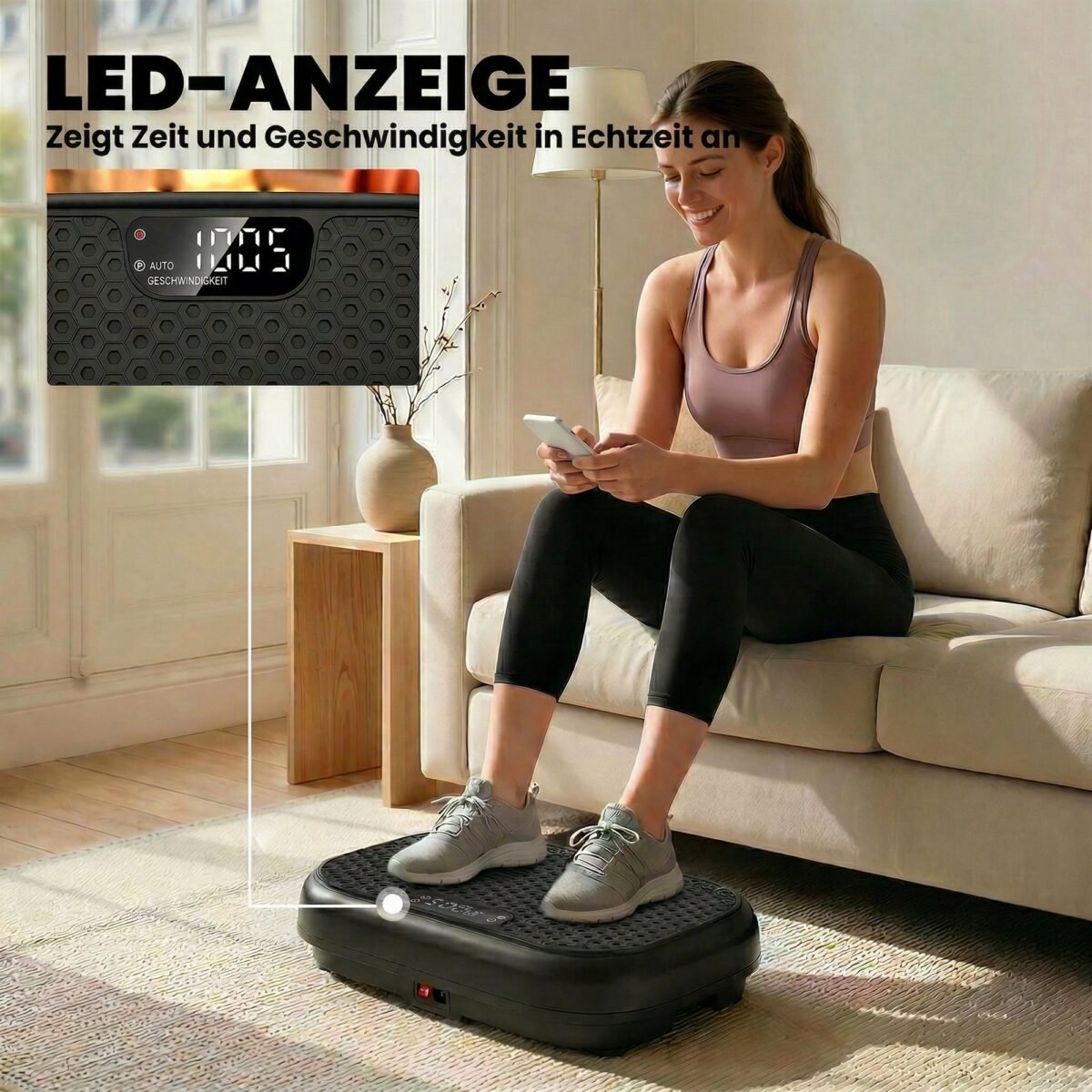 Vibracinė plokštė raumenų stiprinimui su 120 intensyvumo lygių ir 5 programomis – Paveikslėlis 8