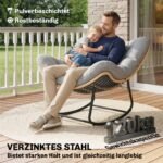 Vidaus ir lauko rotango supamasis krėslas su storomis pagalvėlėmis – Paveikslėlis 6