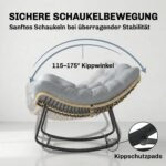 Vidaus ir lauko rotango supamasis krėslas su storomis pagalvėlėmis – Paveikslėlis 8