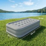 Vienvietis oro čiužinys su integruota elektrine pompa ir flokuotu paviršiumi – Paveikslėlis 3