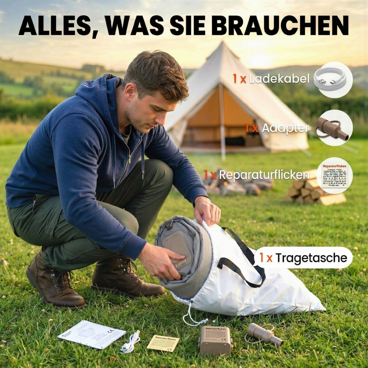 Vienvietis oro čiužinys su integruota elektrine pompa ir flokuotu paviršiumi – Paveikslėlis 9