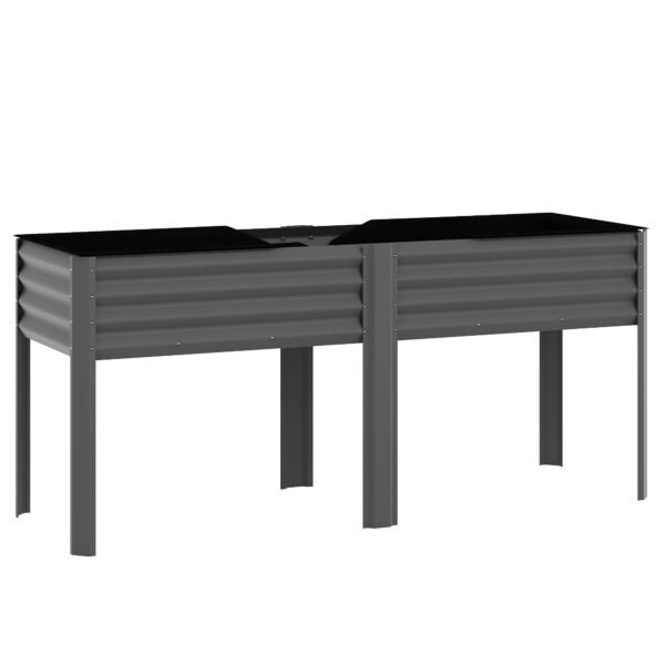 Ypač didelė pakelta lysvė iš cinkuoto metalo su agroplėvelės įdėklu