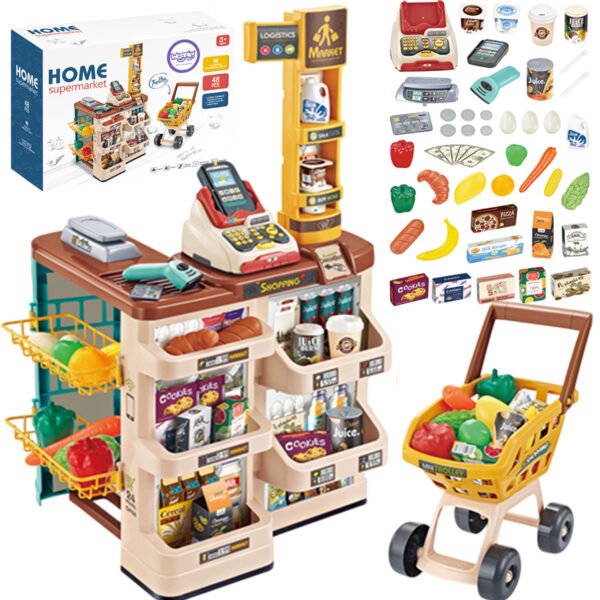 Žaislinis prekybos centras su vežimėliu