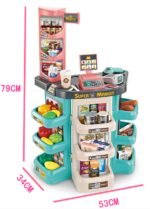 Žaislinis supermarketas su kasa, skaitytuvu, vežimėliu ir 47 priedais – Paveikslėlis 8