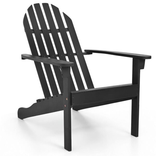 Adirondack kėdė iš akacijos su pakreipta sėdyne ir aukšta atrama (Juoda)