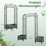 Aukštas gėlynas su kopėtėlėmis vijokliniams augalams ir automatine laistymo sistema (Pilka)