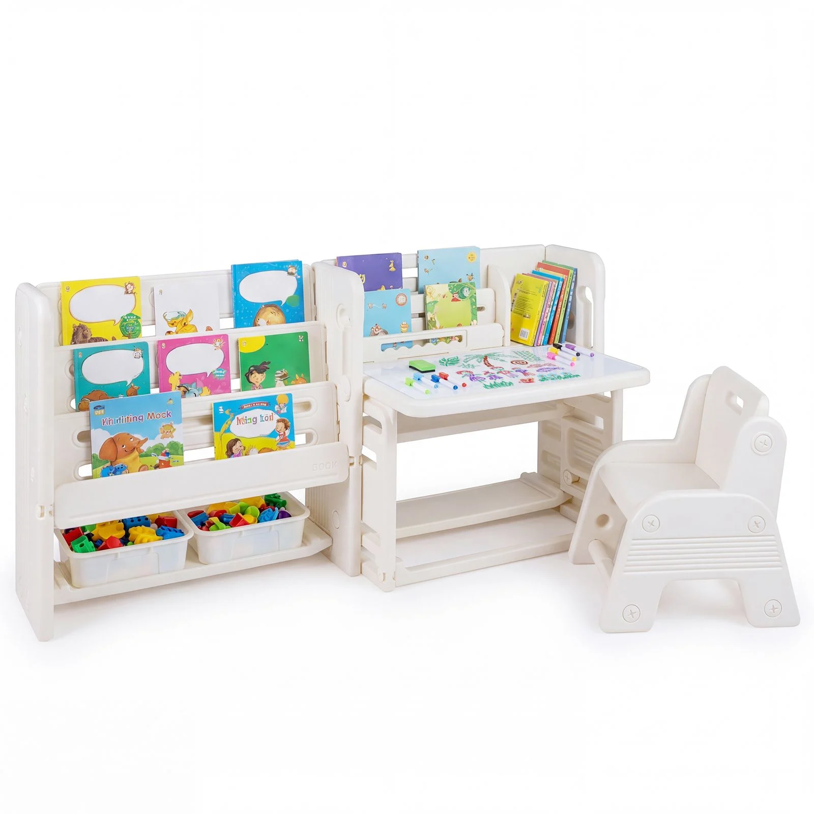 daugiafunkcis-vaiku-stalas-su-knygu-lentynomis-ir-nuolydziuoju-piesimo-pavirsiumi-smelio Daugiafunkcis vaikų stalas su knygų lentynomis ir nuolydžiuoju piešimo paviršiumi (Smėlio)