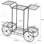 Gėlių stovas su 6 lentynomis metalinis 80,5 x 25 x 75 cm (Juoda) – Paveikslėlis 6