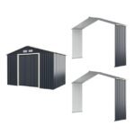 Modulinis metalinis sandėliavimo namelis su stumdomomis durimis (Pilka)