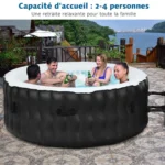 Pripučiamas SPA baseinas su 108 sūkurinėmis srovėmis 180 x 68 cm (Juoda) – Paveikslėlis 7