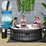 Pripučiamas SPA baseinas su 108 sūkurinėmis srovėmis 180 x 68 cm (Juoda) – Paveikslėlis 4