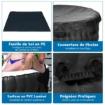 Pripučiamas SPA baseinas su 108 sūkurinėmis srovėmis 180 x 68 cm (Juoda) – Paveikslėlis 2