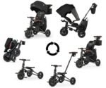 QPLAY sulankstomas triratukas vaikams Nova Deluxe (Black)