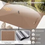 Stačiakampis balkono ir terasos skėtis su pasvirimo funkcija (Ruda) – Paveikslėlis 3