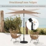 Stačiakampis balkono ir terasos skėtis su pasvirimo funkcija (Ruda) – Paveikslėlis 2