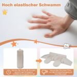 10 dalių vaikiška modulinė žaidimų sofa su nuimamu ir skalbiamu užvalkalu (Smėlio spalva) – Paveikslėlis 4