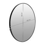 60 cm apvalus sieninis veidrodis su juodu aliuminio rėmu