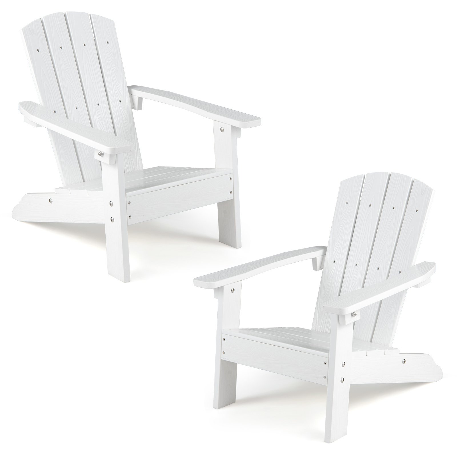 Adirondack kėdžių rinkinys vaikams su ergonomiška nugaros atrama (Balta) Adirondack kėdžių rinkinys vaikams su ergonomiška nugaros atrama (Balta)