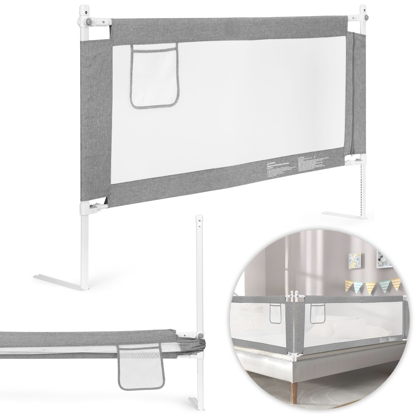Apsauginė lovos tvorelė 150 cm reguliuojamo aukščio
