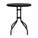 Apvalus 60 cm skersmens juodas stiklinis lauko staliukas – Paveikslėlis 4