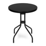Apvalus 60 cm skersmens juodas stiklinis lauko staliukas – Paveikslėlis 5