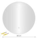 Apvalus LED vonios veidrodis 60 cm su jutikliniu valdymu