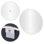 Apvalus sieninis LED veidrodis 80 cm su jutikliniu jungikliu
