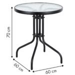 Apvalus sodo stalas su grūdinto stiklo stalviršiu 60 cm – Paveikslėlis 9