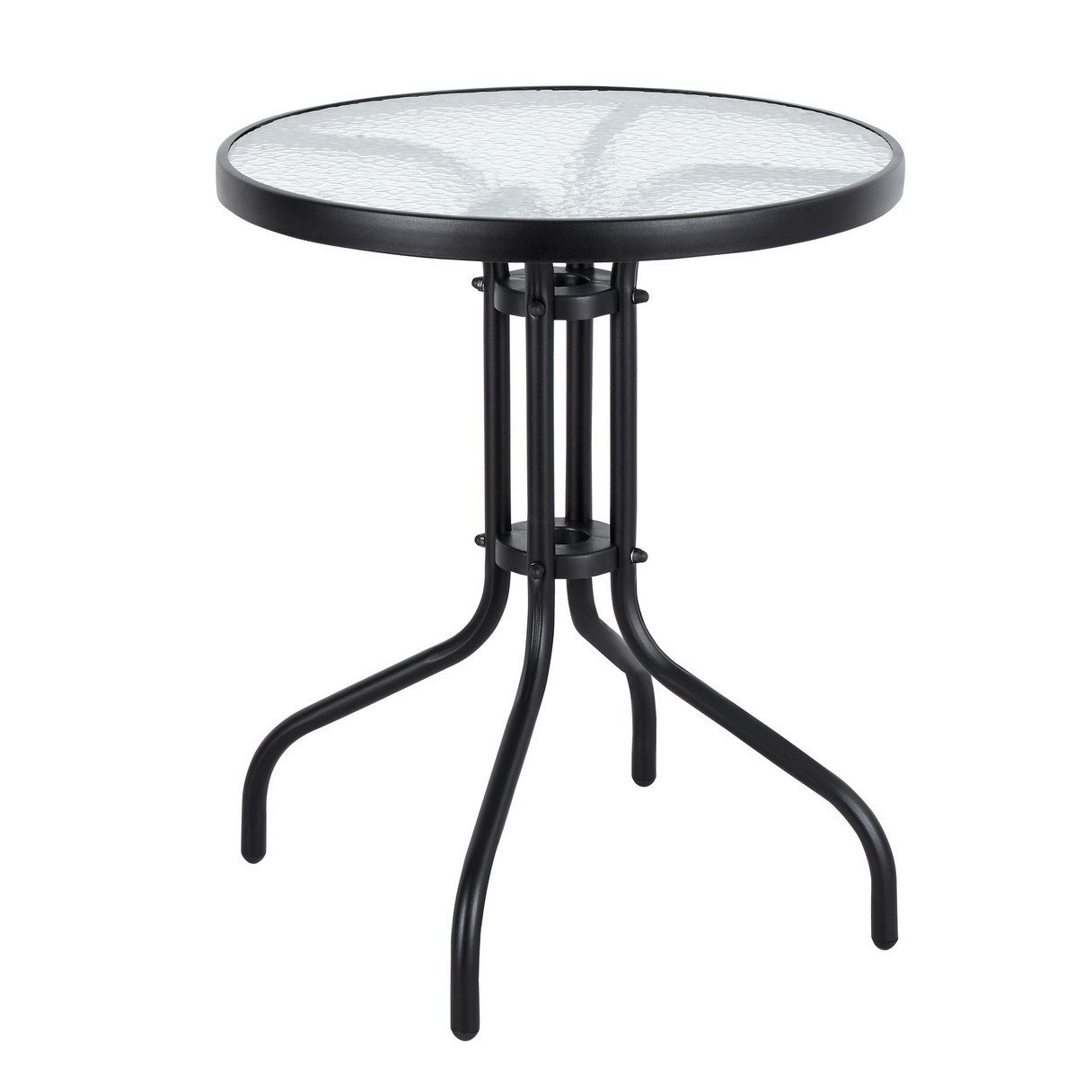 Apvalus sodo stalas su grūdinto stiklo stalviršiu 60 cm Apvalus sodo stalas su grūdinto stiklo stalviršiu 60 cm