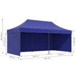 Automatinė renginių palapinė 3x6 m su keturiomis sienomis mėlyna