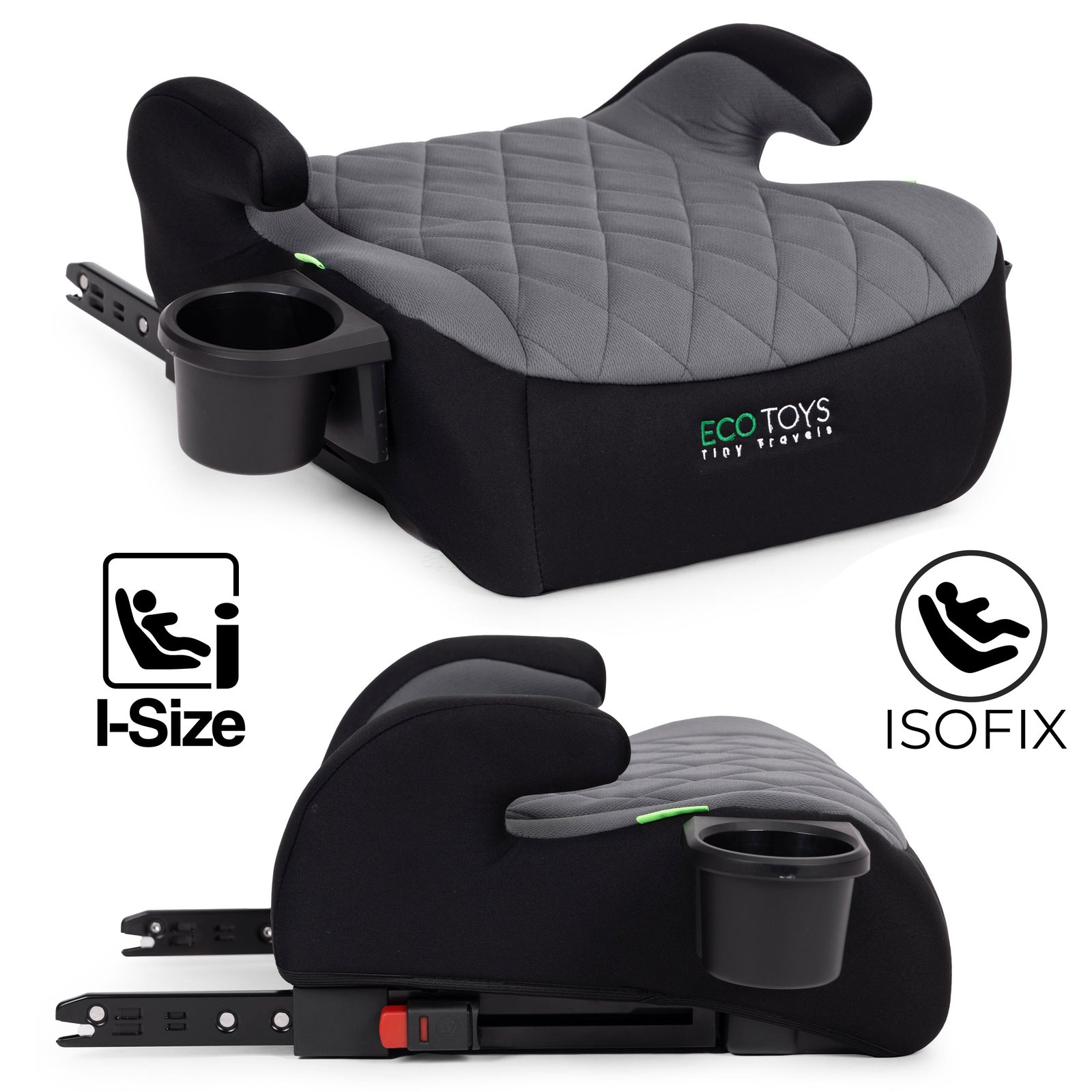 Automobilinė paaukštinanti kėdutė i-Size 125-150 cm su ISOFIX ir puodelio laikikliu