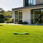 Badmintono rinkinys su sulankstomu tinkleliu ir lagaminu 300x156 cm