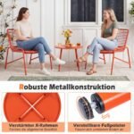 Balkono baldų komplektas su ratano imitacija 3 dalių (Oranžinė)