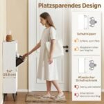 Batų spintelė siaura su 2 atverčiamais skyriais, šonine dalimi, imitacinėmis durelėmis – Paveikslėlis 5