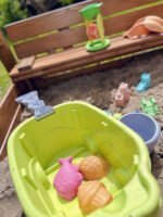 Biologiškai skaidus smėlio rinkinys su vežimėliu, 13 dalių