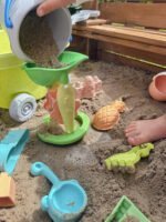 Biologiškai skaidus smėlio rinkinys su vežimėliu, 13 dalių