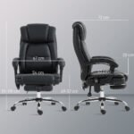 Biuro kėdė ergonominė atlenkiama su masažu ir kojų atrama – Paveikslėlis 3